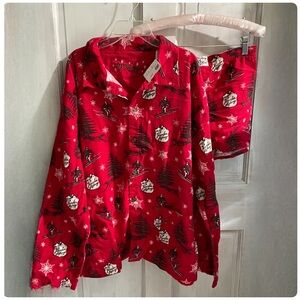 PJ Salvage Red Ski Print Pajama Set